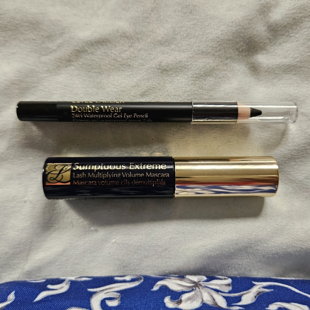 Estee Lauder 3pc Bundle - Makeup Bag, Travel Mascara, Pencil Eyeliner - Picture 2 of 3